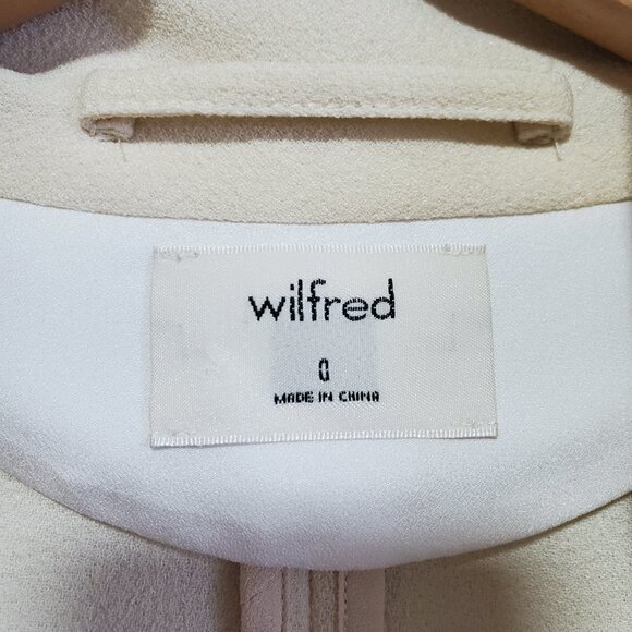 WILFRED Aritzia Chevalier Blazer Open Front Crepe Shawl Collar Cream Women's 0 - Picture 9 of 14